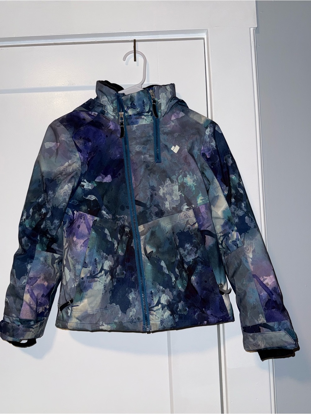 Girls' Obermeyer Ski Jacket - Navy Purple teen small size 8- read description